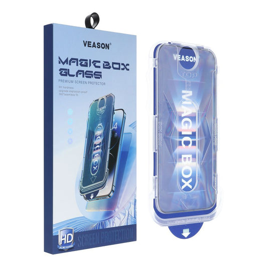 Veason PRO védőtok Apple iPhone 12 Pro Max készülékhez, üveg védett, teljes ragasztás, 6D, Fekete
