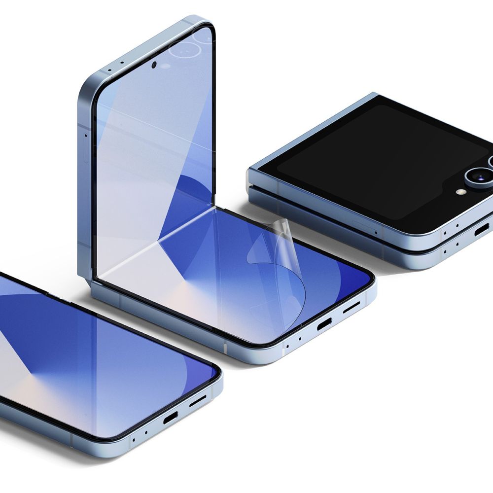 Belső képernyővédő fólia Ringke Dual Easy a Samsung Galaxy Z Flip6 F741-hez, Műanyag, 2 darabos készlet