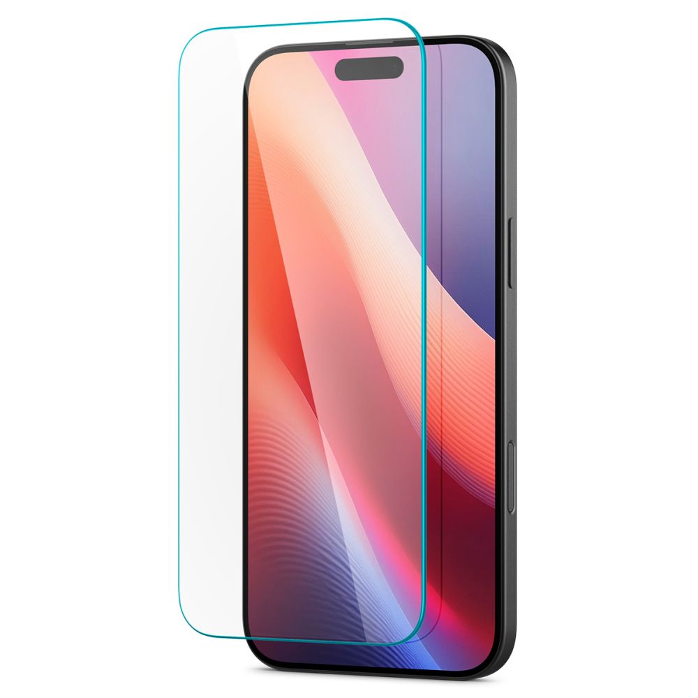 Spigen GlastrR Slim HD képernyővédő fólia Apple iPhone 16 / 15 készülékhez, Edzett üveg, Teljes ragasztás, 2.5D AGL06910