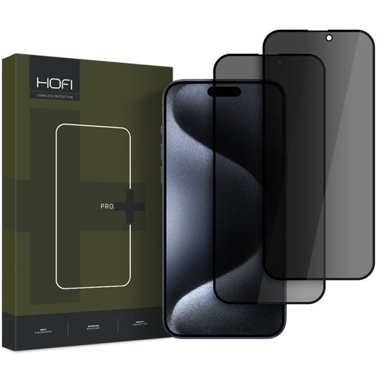 Adatvédelmi képernyővédő HOFI Glass PRO+ Apple iPhone 16-hoz, védőpajzs, teljes ragasztás, 2 darab, 2.5D