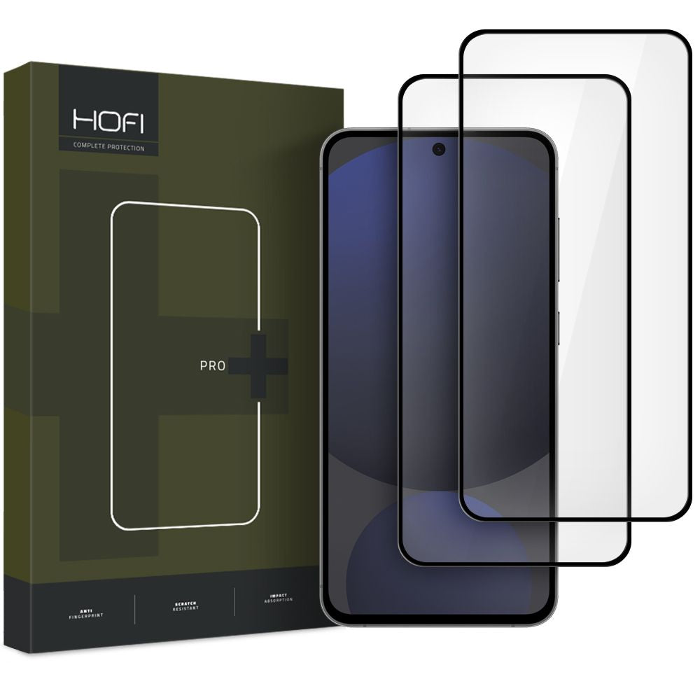 HOFI Glass PRO+ képernyővédő fólia Samsung Galaxy S24 FE S721-hez, Edzett üveg, Teljes ragasztás, 2 darabos készlet, 2.5D, Fekete