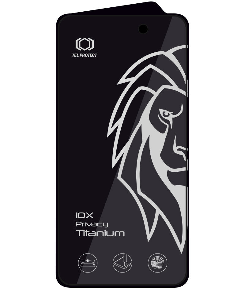 Tel Protect 10X Plus Titanium Privacy képernyővédő fólia Apple iPhone 17 Pro készülékhez, edzett üveg, teljes felületén ragasztós
