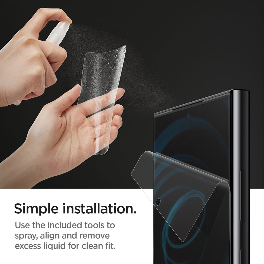 Spigen Neo Flex képernyővédő fólia Samsung Galaxy S24 Ultra S928-hoz, Műanyag, 2 darabos készlet