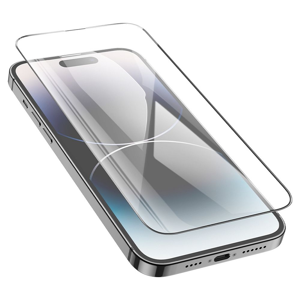 HOCO védőfólia Apple iPhone 14 Pro Max készülékhez, Edzett üveg, Teljes ragasztás, 25 darabos készlet, Fekete