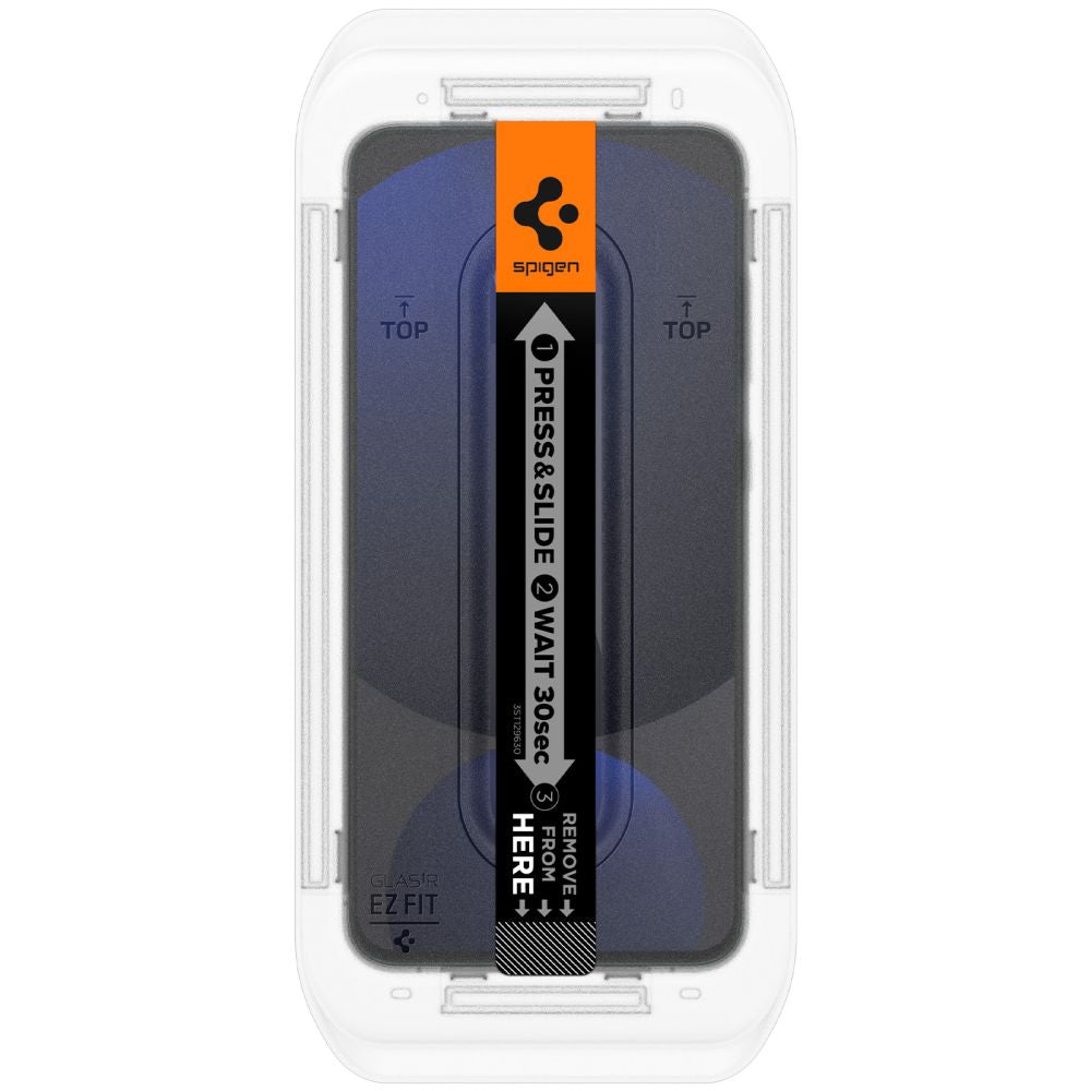 Spigen EZ FIT képernyővédő Samsung Galaxy S24 FE S721, üvegvédelem, teljes ragasztás, 2 db-os készlet AGL08729