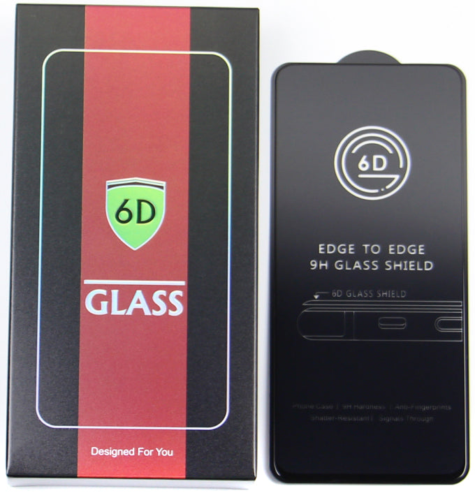 OEM képernyővédő fólia Apple iPhone 17e / 16e / 14 / 13 Pro készülékekhez, edzett üveg, teljes ragasztó, 10 darabos készlet, 6D, fekete