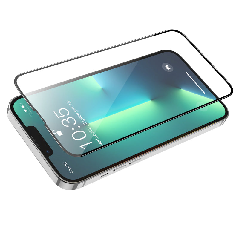 HOCO G16 védőfólia Apple iPhone 17e / 16e / 14 / 13 Pro készülékekhez, Edzett üveg, Teljes ragasztás, 5D, Fekete