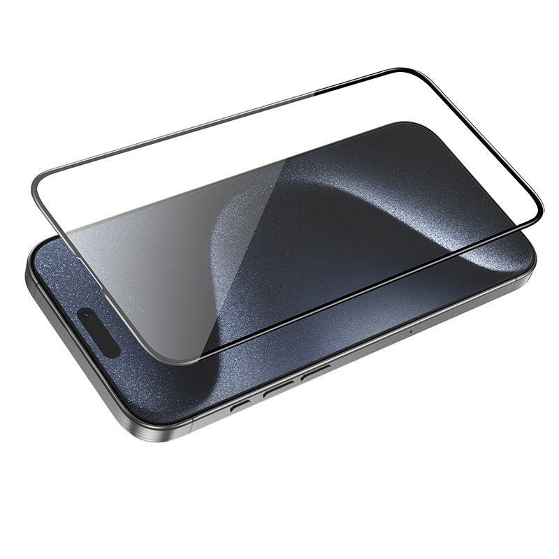 HOCO G16 képernyővédő fólia Apple iPhone 16 Pro Max készülékhez, Edzett üveg, Teljes ragasztás, 5D, Fekete