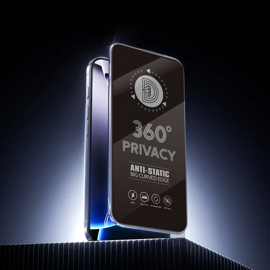 OEM 360 Privacy képernyővédő fólia Samsung Galaxy A37 5G-hez, Edzett üveg, Teljes ragasztóval