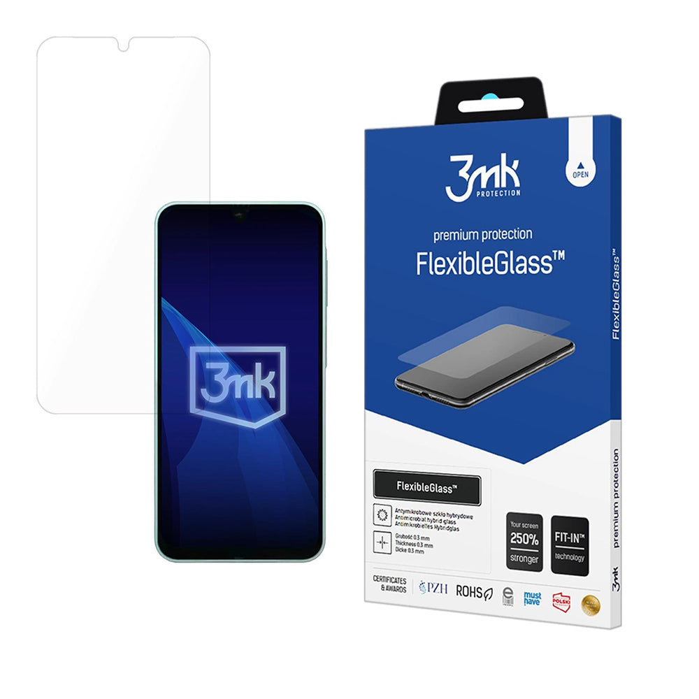 3MK FlexibleGlass képernyővédő fólia Samsung Galaxy A26 A266 / A16 5G A166 / A16 4G A165 / M16 M166 készülékekhez, Rugalmas Üveg, Teljes Ragasztás