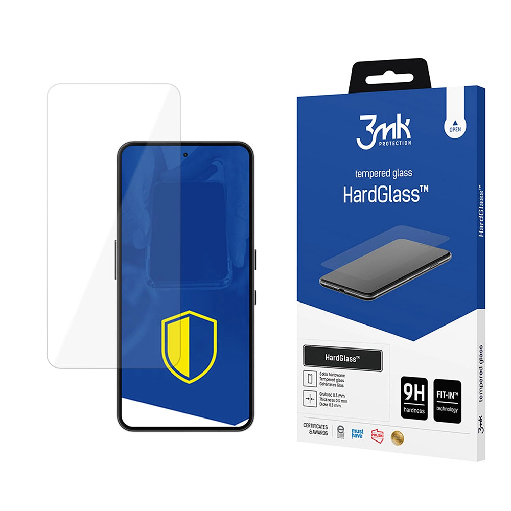 3MK HardGlass védőfólia Nothing Phone (3a) Lite készülékhez, Edzett üveg, Teljes ragasztás