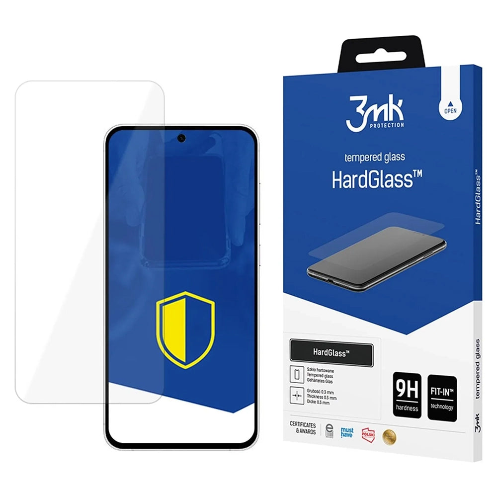 3MK HardGlass képernyővédő fólia Samsung Galaxy S25 FE-hez, Edzett üveg, Teljes ragasztás