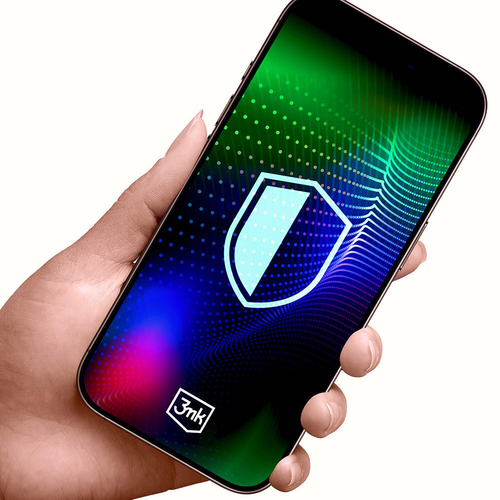 3MK Hardy Ultra képernyővédő fólia Apple iPhone 17 / 16 Pro-hoz, Edzett üveg, Teljes ragasztás, Fekete