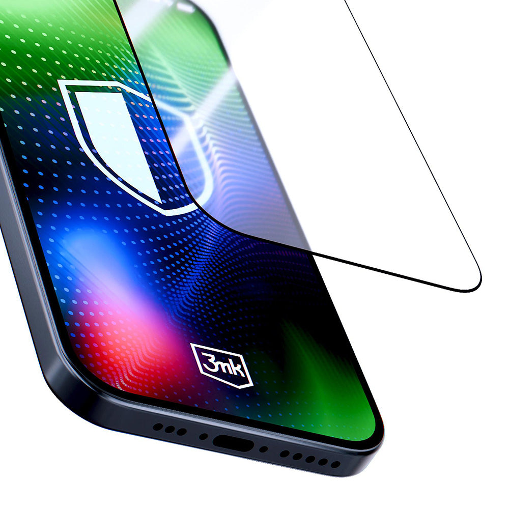 3MK Hardy Ultra képernyővédő fólia Apple iPhone 17 / 16 Pro-hoz, Edzett üveg, Teljes ragasztás, Fekete