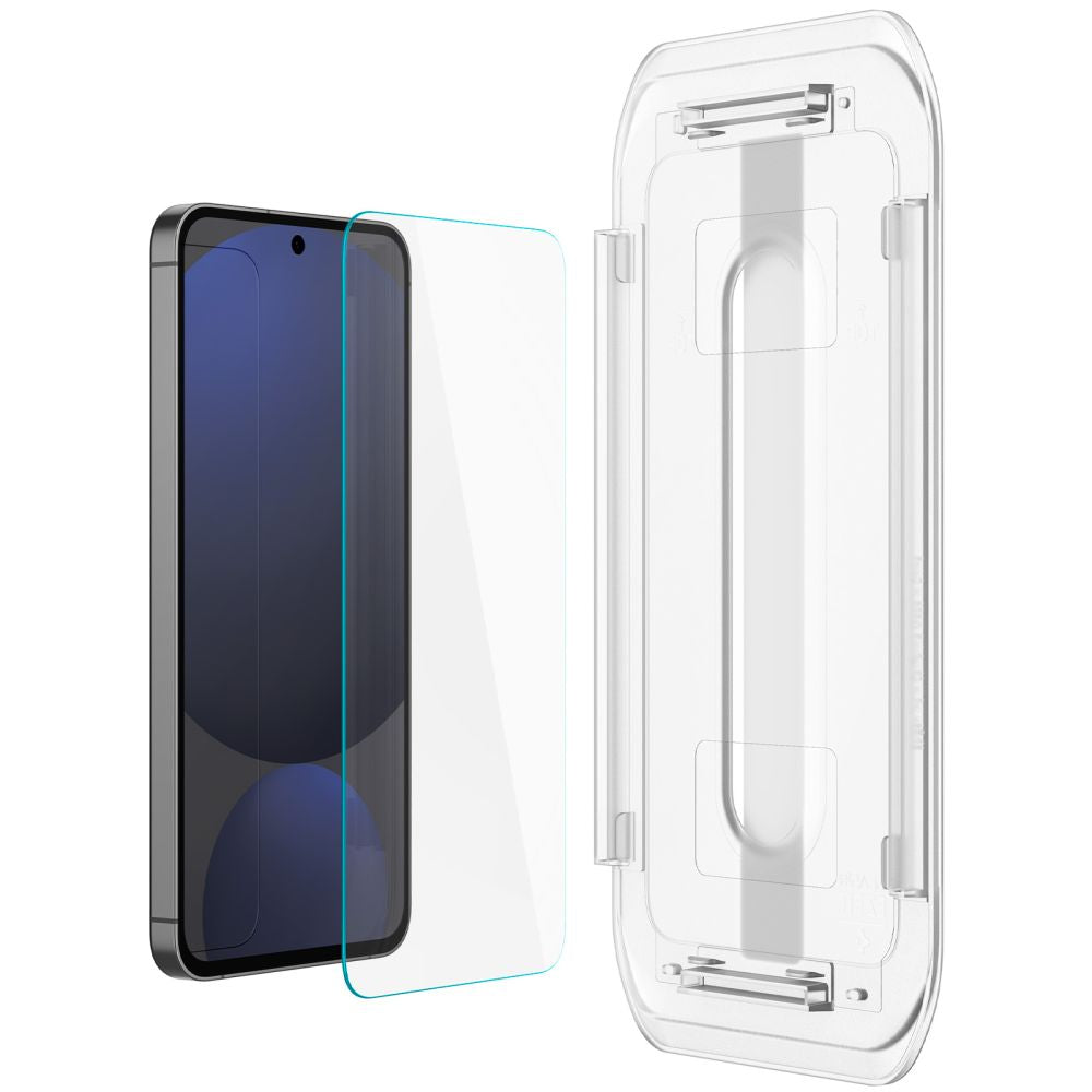 Spigen EZ FIT képernyővédő Samsung Galaxy S24 FE S721, üvegvédelem, teljes ragasztás, 2 db-os készlet AGL08729