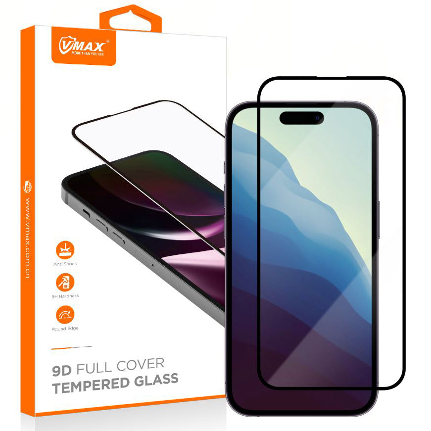 Vmax képernyővédő fólia Samsung Galaxy S24+ S926-hoz, Edzett üveg, Teljes ragasztás, 9D, Fekete