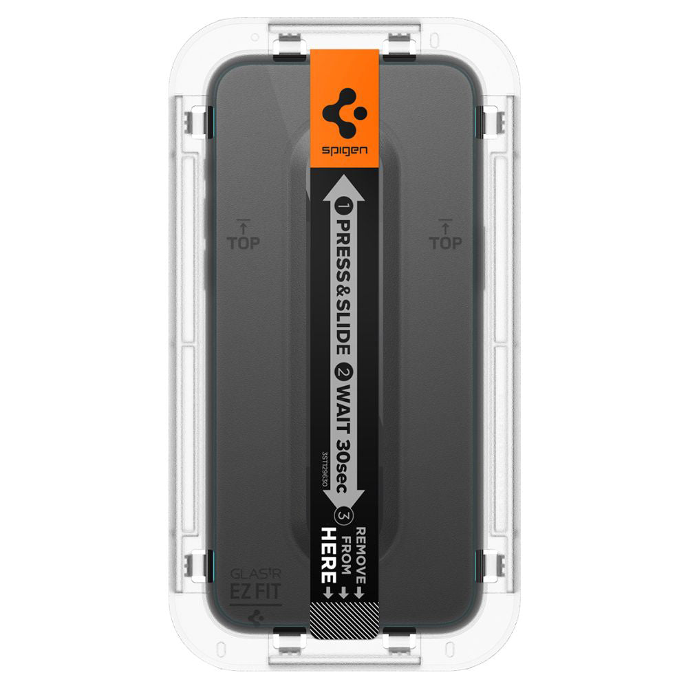 Spigen GlastR EZ FIT védőfólia Apple iPhone 15 Pro Max készülékhez, Edzett üveg, Teljes ragasztás, 2 darabos készlet AGL06872