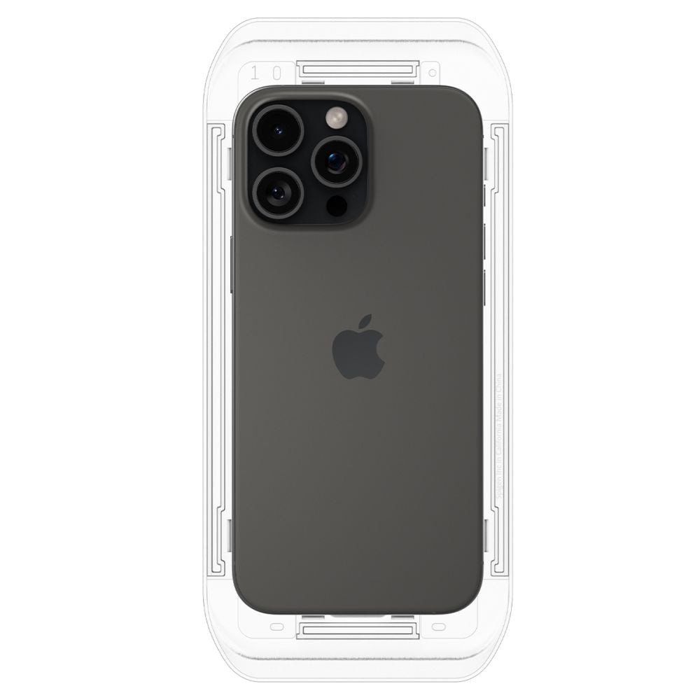 Spigen GlastR EZ FIT képernyővédő fólia Apple iPhone 17 Pro / 17 / 16 Pro készülékekhez, Edzett üveg, Teljes ragasztás, 2 darabos készlet