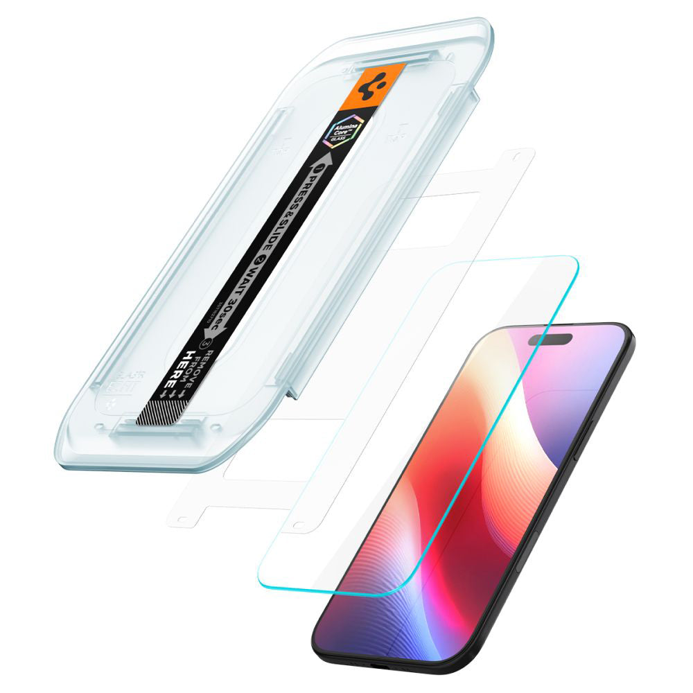 Spigen GlastR EZ FIT védőfólia Apple iPhone 17 Air készülékhez, Edzett üveg, Teljes ragasztás, 2 darabos készlet