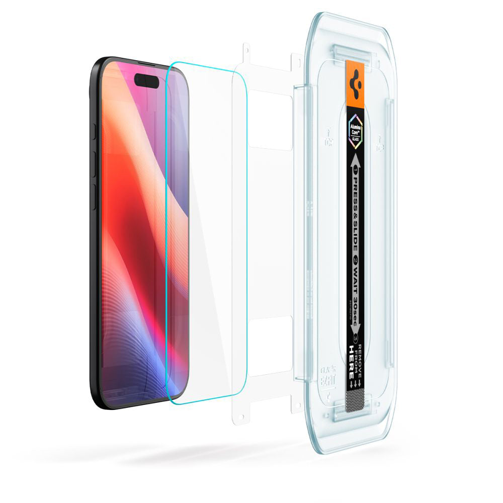 Spigen GlastR EZ FIT védőfólia Apple iPhone 17 Air készülékhez, Edzett üveg, Teljes ragasztás, 2 darabos készlet