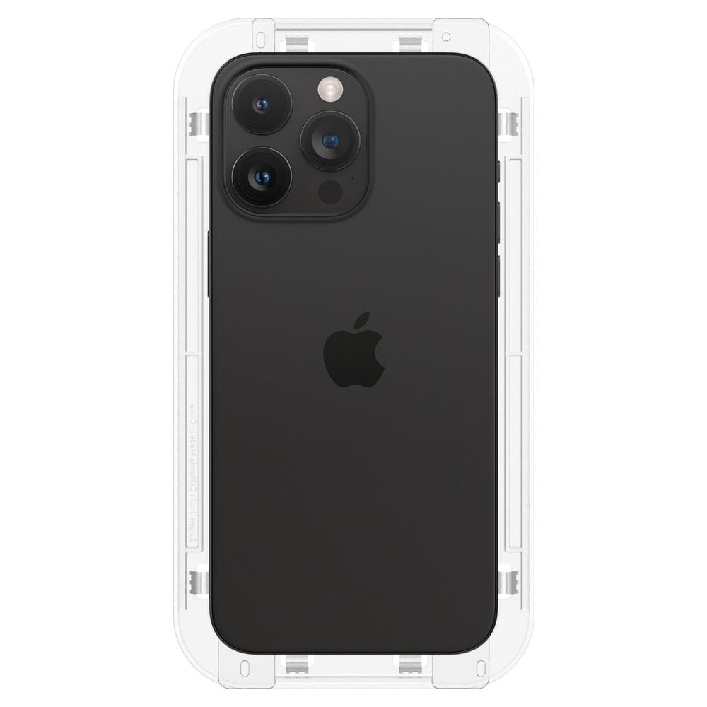 Spigen GlastR EZ FIT védőfólia Apple iPhone 15 Pro Max készülékhez, Edzett üveg, Teljes ragasztás, 2 darabos készlet AGL06872