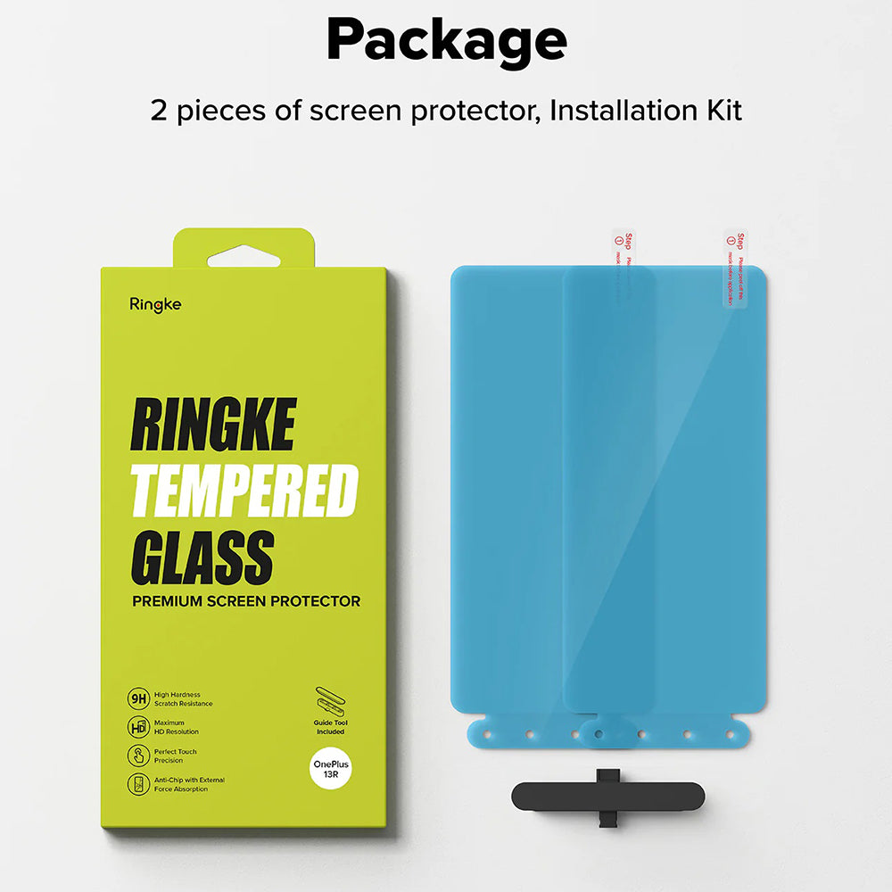 Ringke képernyővédő fólia OnePlus 13R-hez, Edzett üveg, Teljes ragasztás, 2 darabos készlet