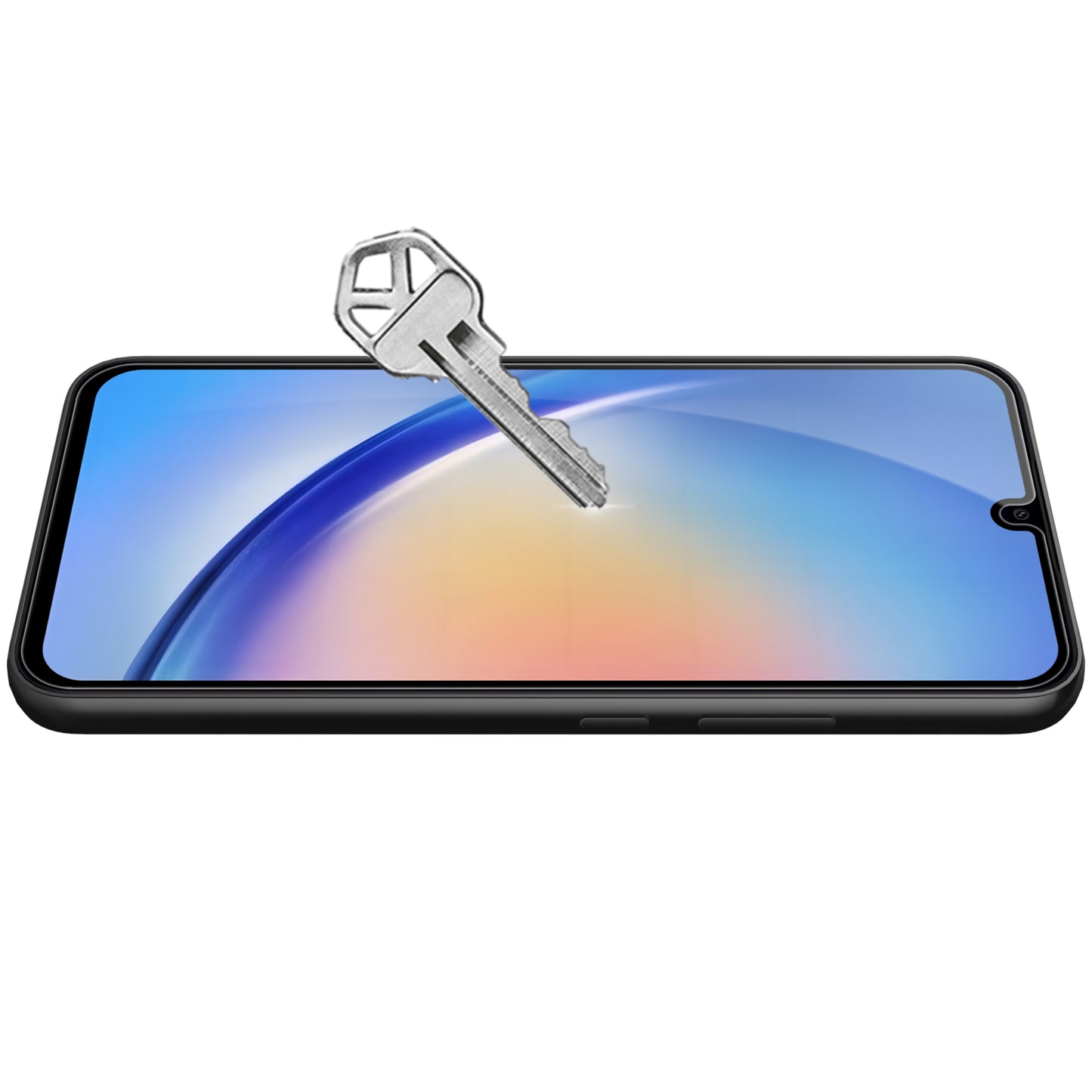 OEM képernyővédő fólia Samsung Galaxy A34 A346, védett üveg, teljes ragasztás, 9D, Fekete