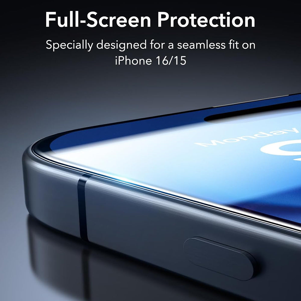 Anank 1X megerősített képernyővédő fólia Apple iPhone 16 Pro Max készülékhez, edzett üveg, teljes ragasztó, 3D, 10 darabos készlet