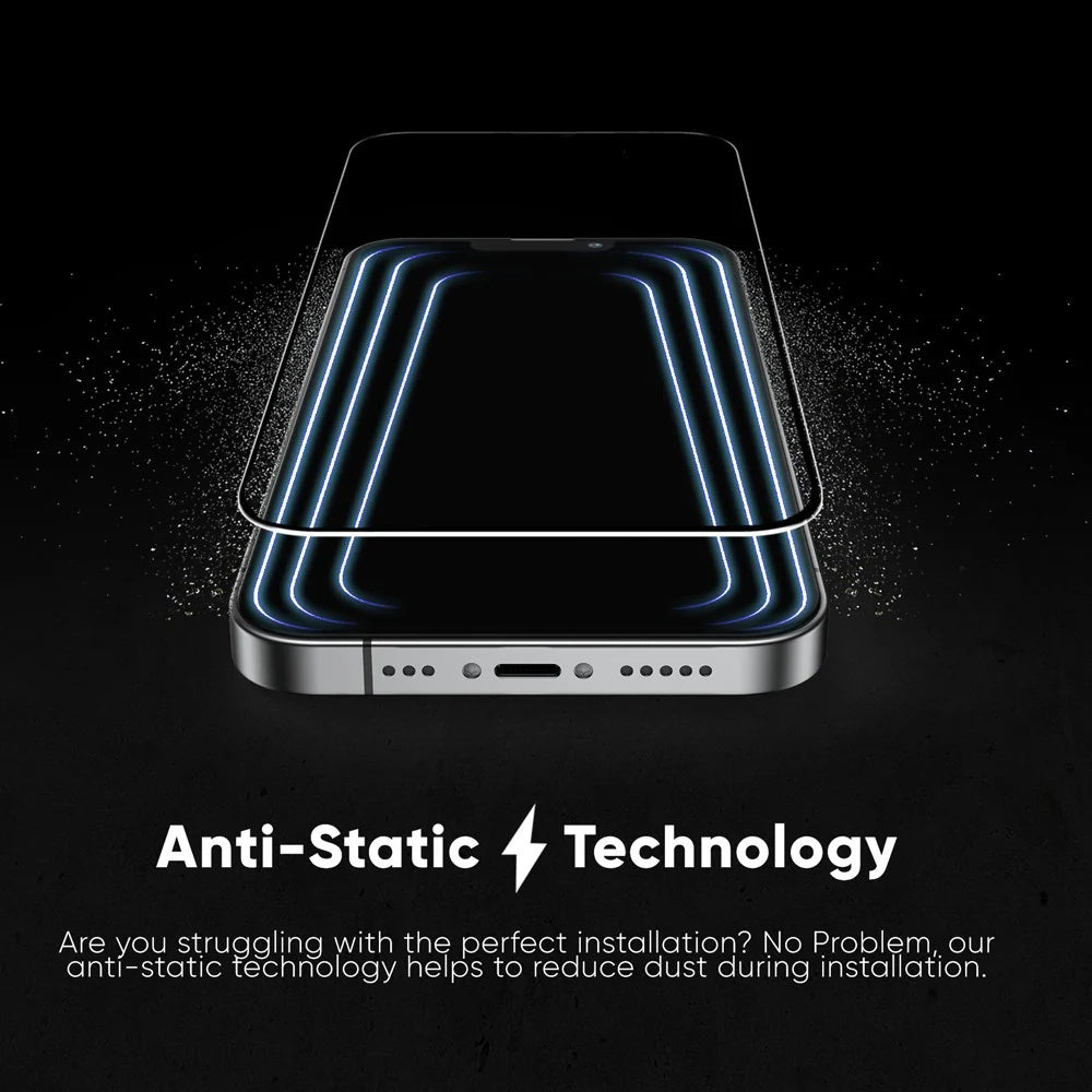 Anank 5X megerősített láthatatlan védőfólia Apple iPhone 17 Pro Max készülékhez, edzett üveg, teljes ragasztás, 3D, fekete