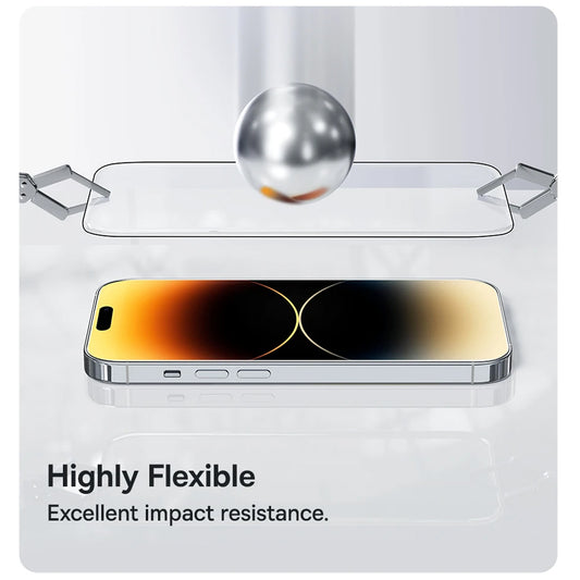 Anank 5X megerősített védőfólia Apple iPhone 17 Pro Max készülékhez, Edzett üveg, Teljes ragasztás, 2.5D, Fekete