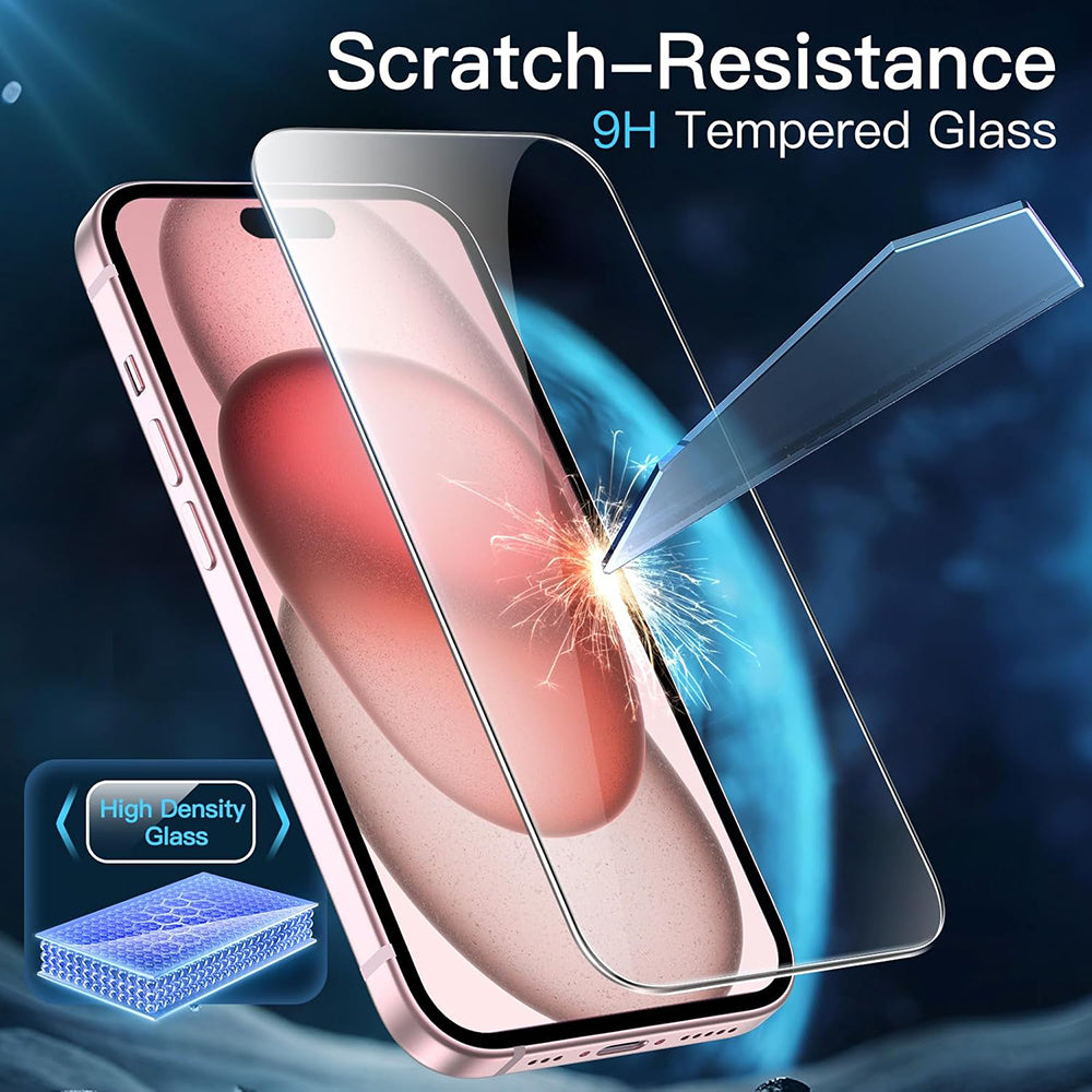 Anank képernyővédő fólia Apple iPhone 15 Pro Max készülékhez, edzett üveg, teljes ragasztó, 3D, 10 darabos készlet