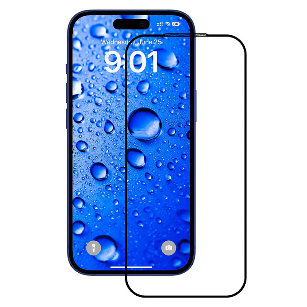 Anank képernyővédő fólia Apple iPhone 17-hez, Edzett üveg, Teljes ragasztás, 2.5D, Fekete