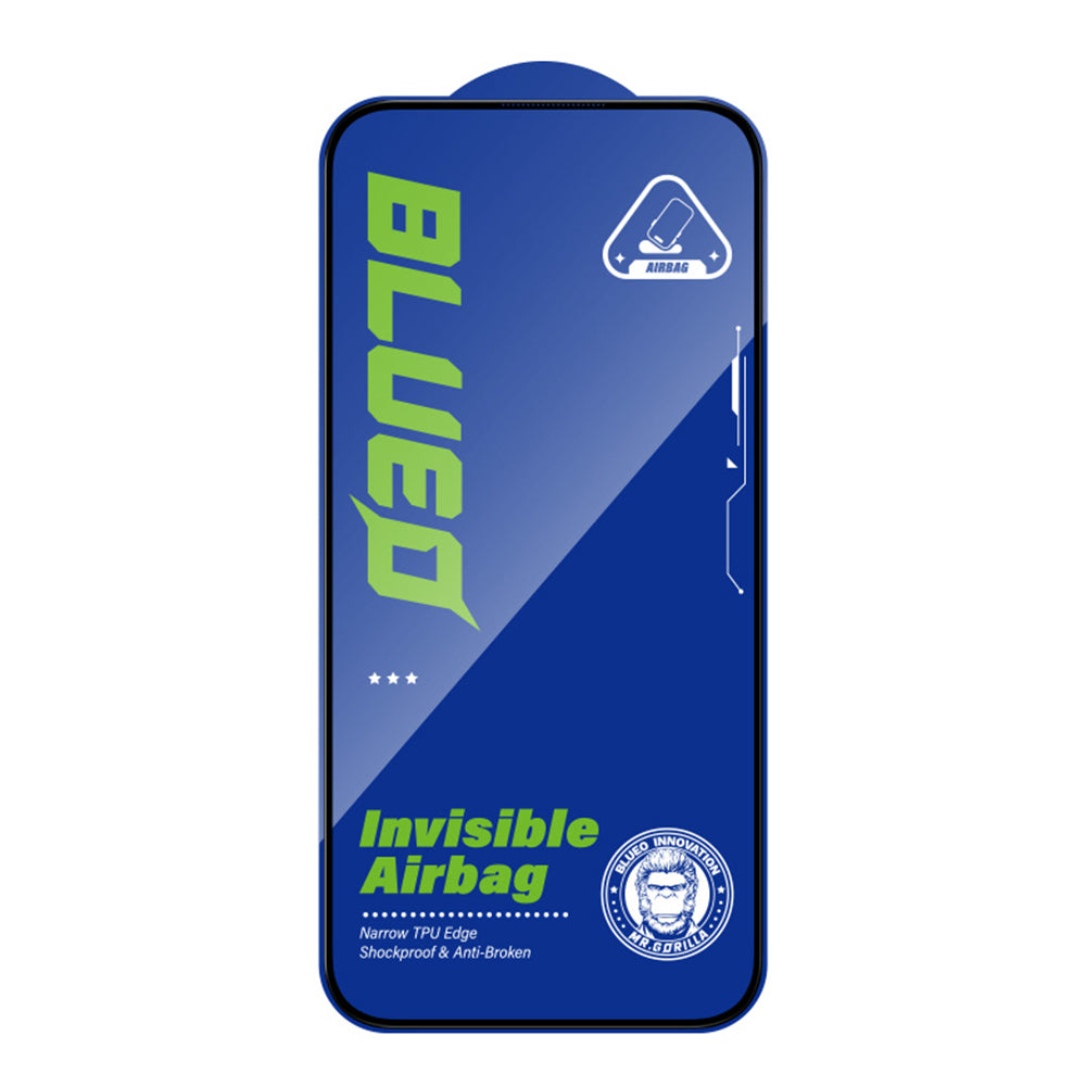 Blueo Anti-Broken képernyővédő fólia Apple iPhone 15 Pro-hoz, edzett üveg, teljes ragasztó, fekete