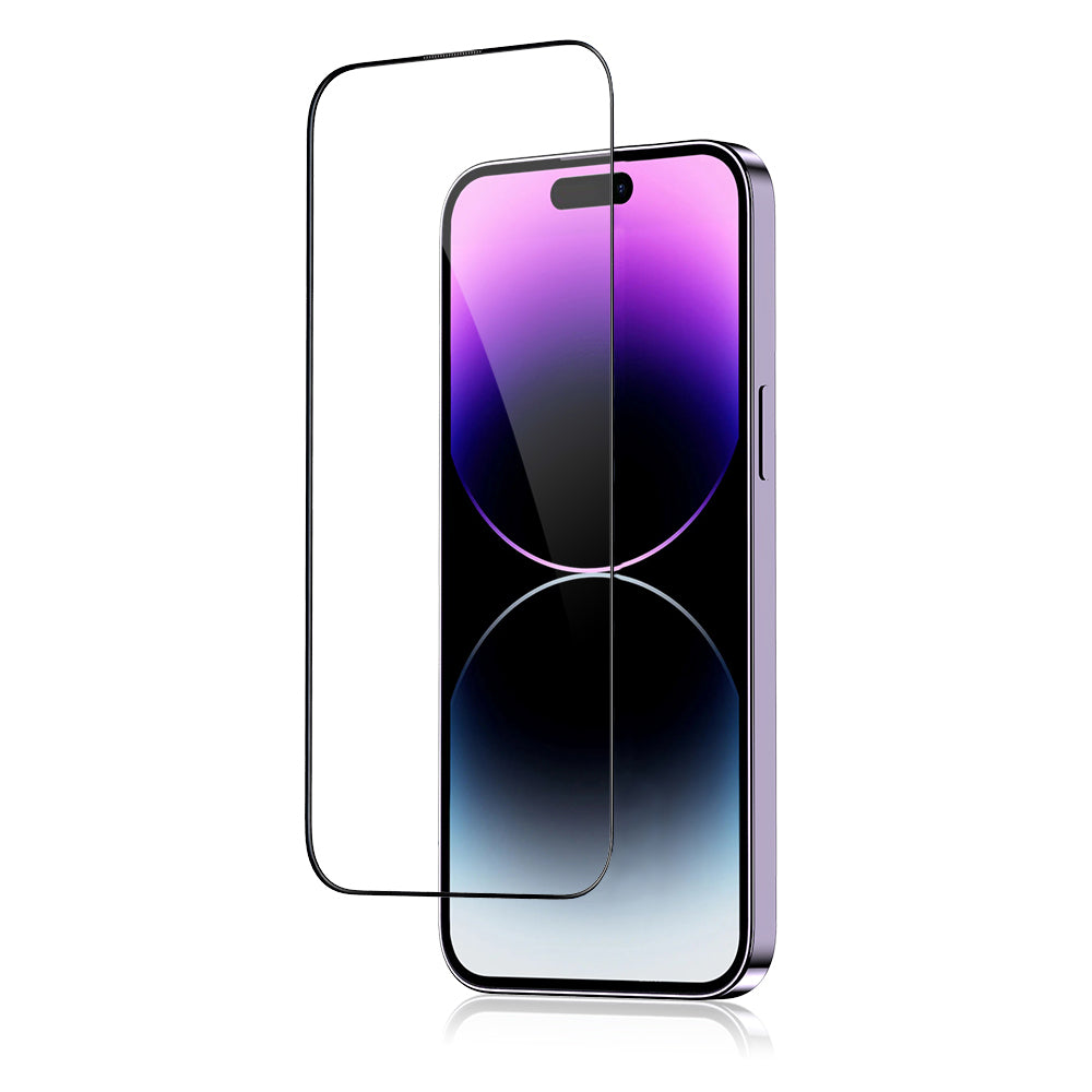 Blueo Anti-Broken Screen Protector Film for Apple iPhone 16 Plus / 15 Plus / 14 Pro Max, Tempered Glass, Full Glue, Black