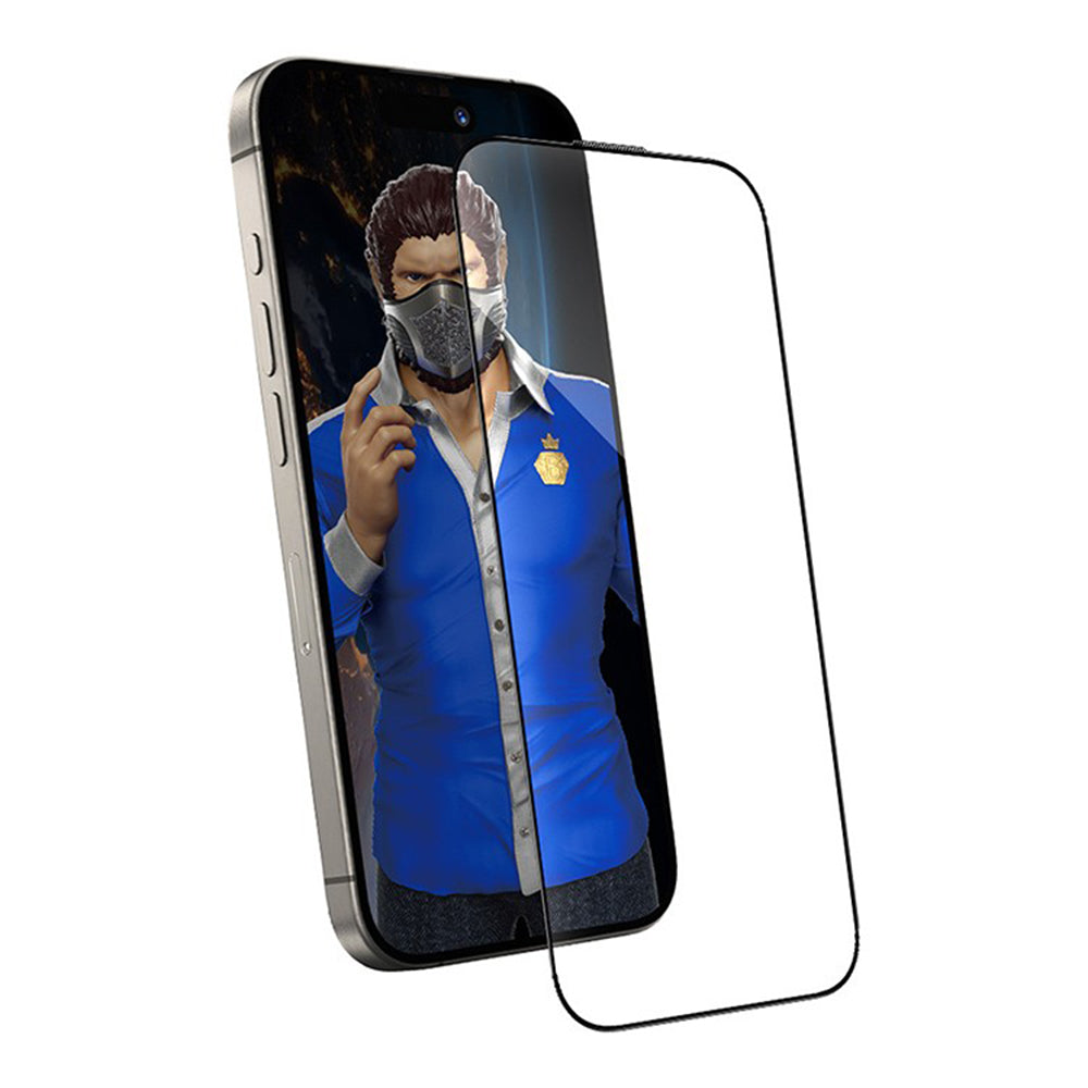 Blueo Anti-Dust HD Screen Protector Film for Apple iPhone 14 Pro Max, Tempered Glass, Full Glue, Black