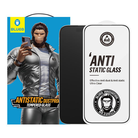 Blueo Anti-Static HD védőfólia Apple iPhone 17 Air készülékhez, Edzett üveg, Teljes ragasztás, Fekete