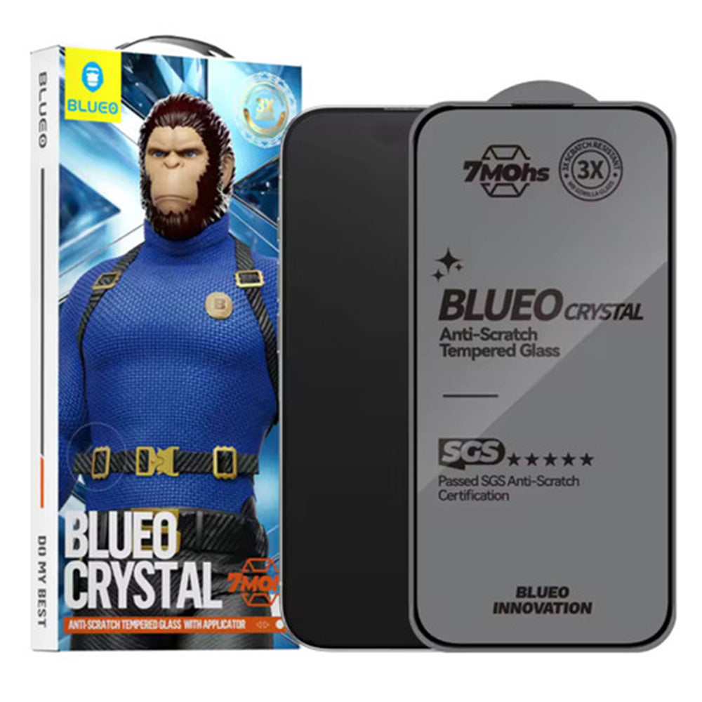 Blueo Crystal Anti-Scratch védőfólia Apple iPhone 17 Air készülékhez, Edzett üveg, Teljes ragasztás, Fekete