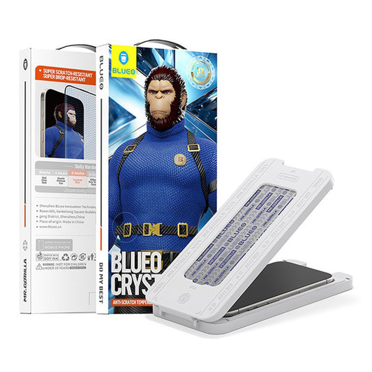 Blueo Crystal Anti-Scratch védőfólia Apple iPhone 17 Air készülékhez, Edzett üveg, Teljes ragasztás, Fekete