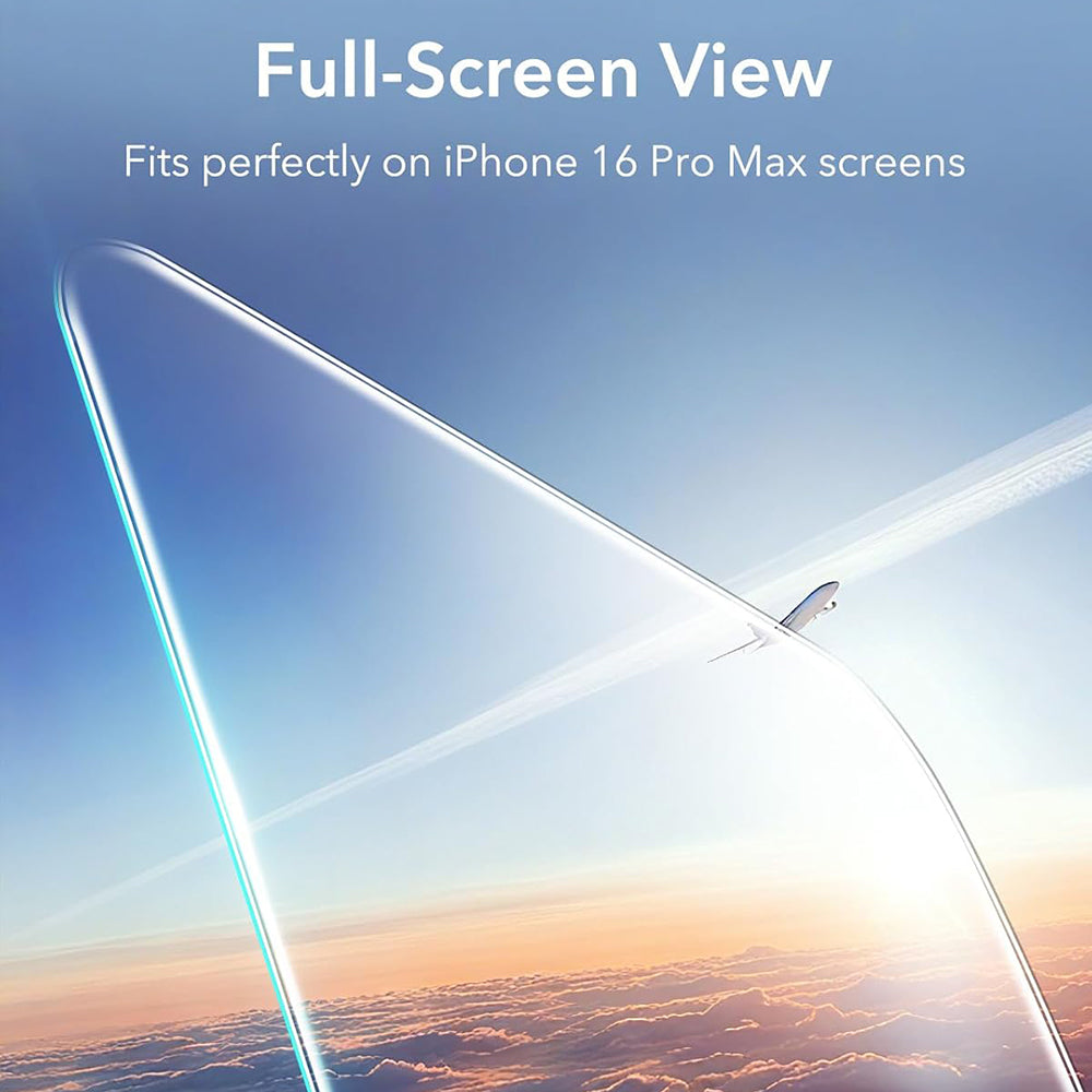 ESR képernyővédő fólia Apple iPhone 17 / 16 Pro-hoz, Edzett üveg, Teljes ragasztás, 3 darabos készlet, Fekete