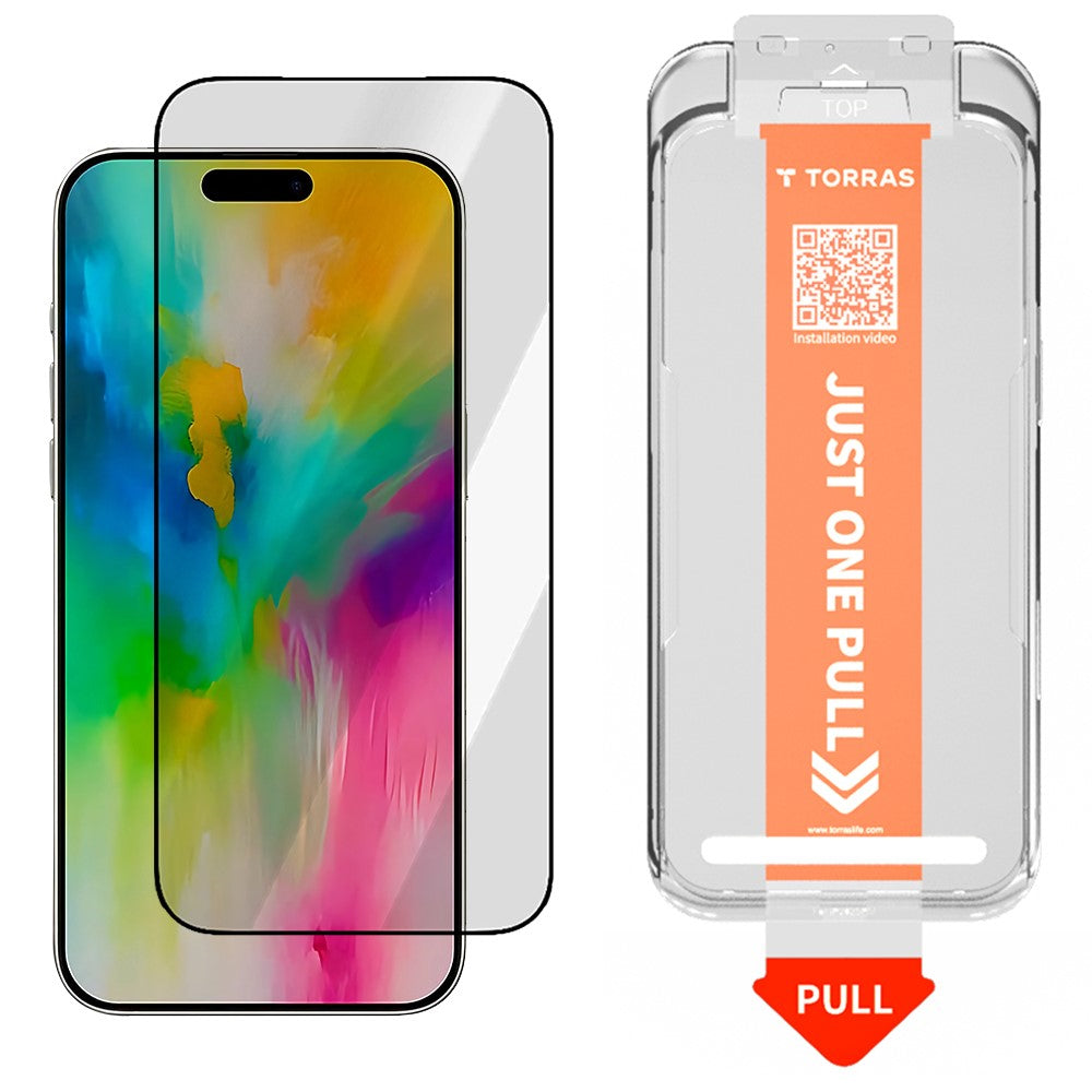 Torras GlassGo Install Master védőfólia Apple iPhone 17 Pro-hoz, Edzett Üveg, Teljes Ragasztás