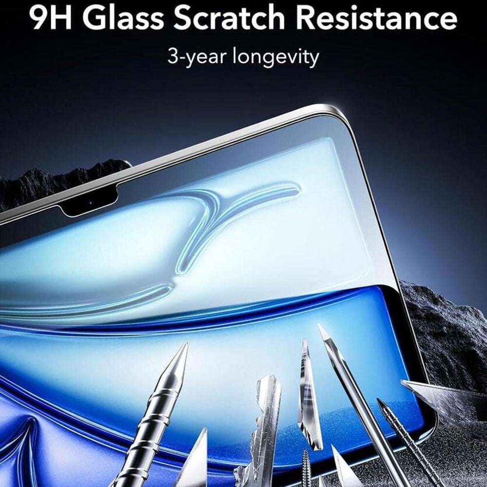 ESR Armorite UltraFit képernyővédő fólia Apple iPad Air 11 (2026) / Air 11 (2025) készülékhez, edzett üveg, teljes ragasztó, 2 darabos készlet