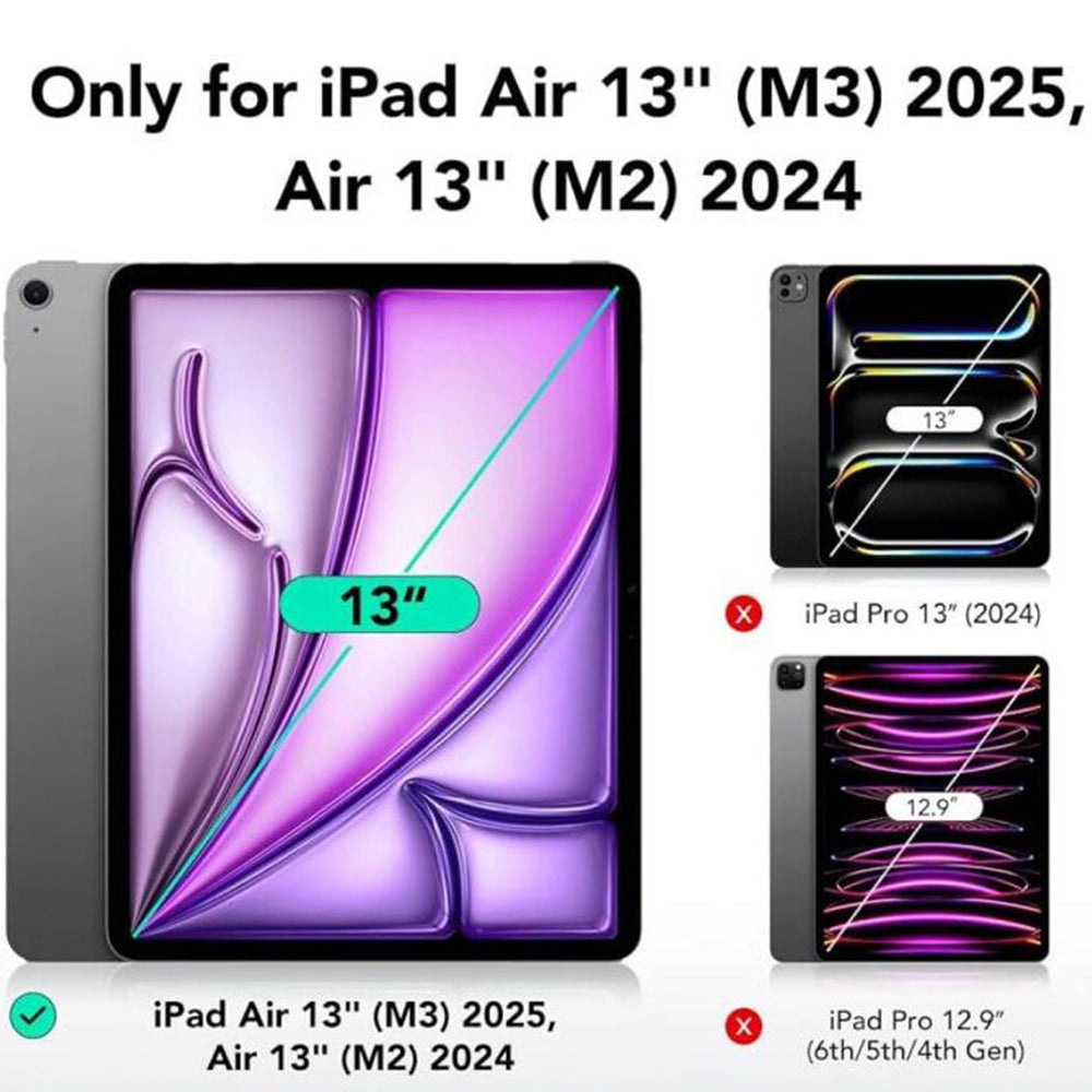 ESR Armorite UltraFit képernyővédő fólia Apple iPad Air 13 (2025) / Air 13 (2024) készülékekhez, Edzett üveg, Teljes ragasztás, 2 darabos készlet