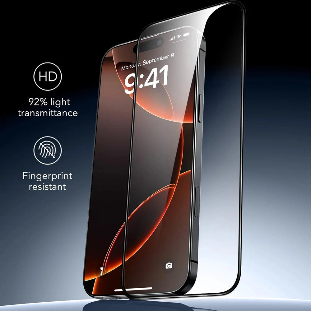 ESR Armorite UltraFit képernyővédő fólia Apple iPhone 17 Pro-hoz, Edzett üveg, Teljes ragasztás, 3 darabos készlet, Fekete