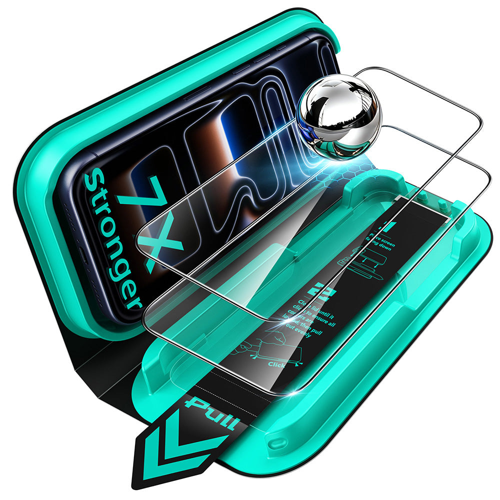 ESR Armorite UltraFit képernyővédő fólia Apple iPhone 18 Pro / 17 Pro készülékhez, edzett üveg, teljes ragasztó, 2 darabos készlet, fekete