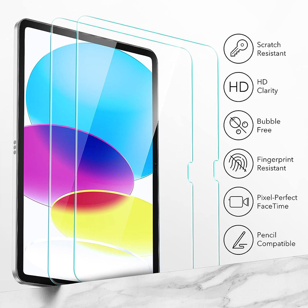 ESR képernyővédő fólia Apple iPad (2025) / (2022) készülékhez, Edzett üveg, Teljes ragasztás, 2 darabos készlet