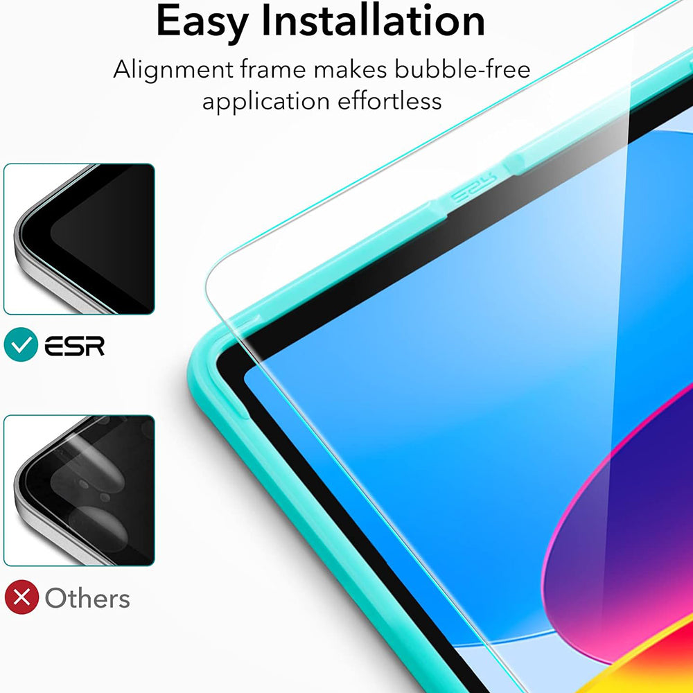 ESR képernyővédő fólia Apple iPad (2025) / (2022) készülékhez, Edzett üveg, Teljes ragasztás, 2 darabos készlet