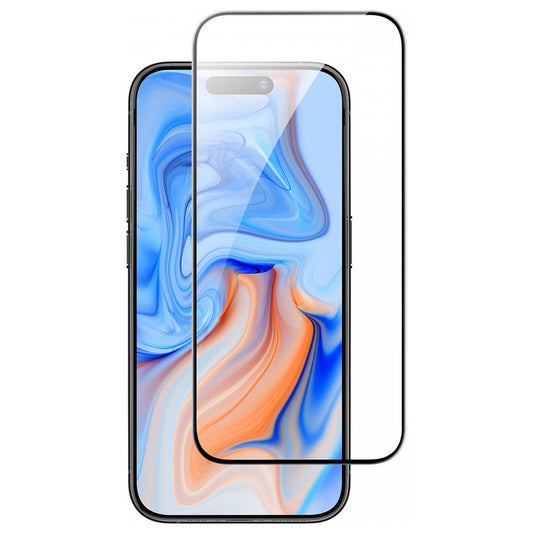 ESR képernyővédő fólia Apple iPhone 15-höz, Edzett üveg, Teljes ragasztás, Fekete