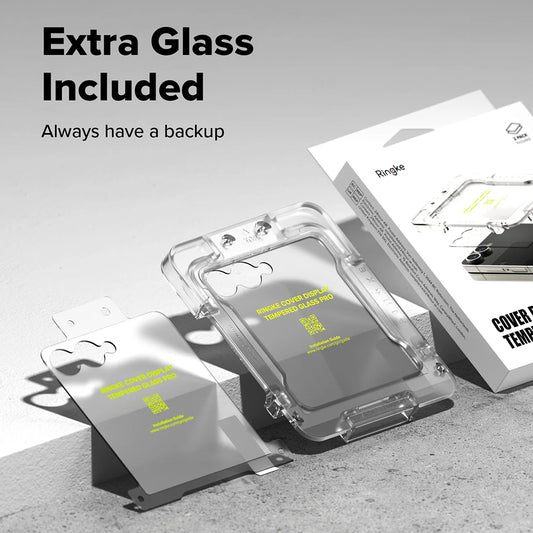 Ringke Cover Display Külső Képernyővédő fólia Samsung Galaxy Z Flip7 F766-hoz, Edzett Üveg, Teljes Ragasztó, 2 darabos készlet