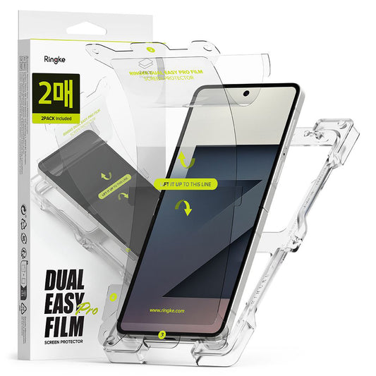 Belső képernyővédő fólia Ringke Dual Easy Pro Samsung Galaxy Z Flip7 F766-hoz, Műanyag, 2 darabos készlet