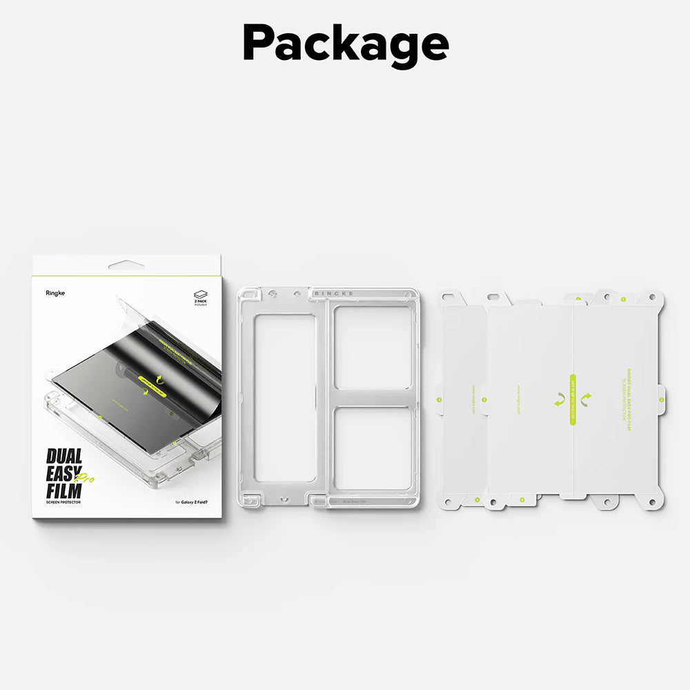 Ringke Dual Easy Pro belső képernyővédő fólia Samsung Galaxy Z Fold7 F966 készülékhez, műanyag, 2 darabos szett